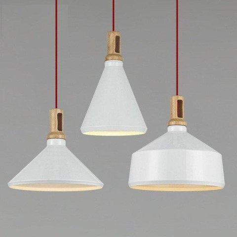 Lampa wisząca NORDIC WOODY biało-drewniana 35 cm Step into Design