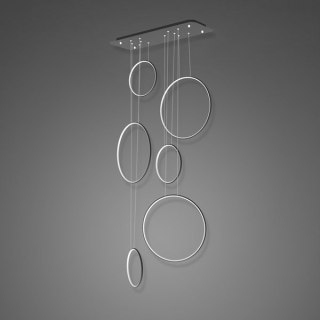 Lampa wisząca Ledowe Okręgi No.8 czarna 90cm 3k