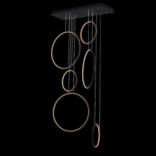 Lampa wisząca Ledowe Okręgi No.8 czarna 90cm 3k