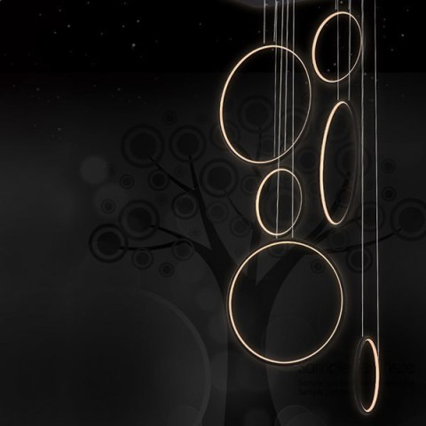 Lampa wisząca Ledowe Okręgi No.8 czarna 90cm 3k