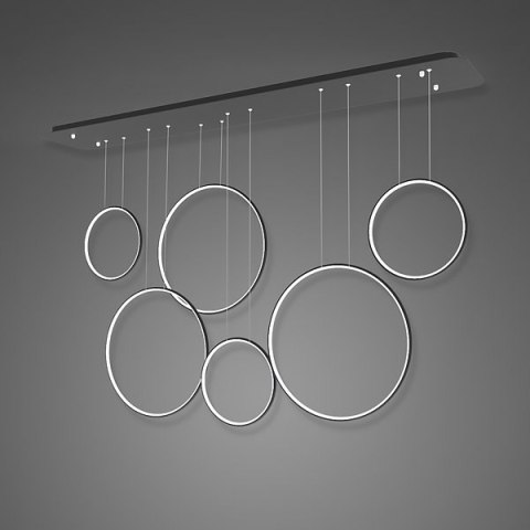 Lampa wisząca Ledowe Okręgi No.8 czarna 180cm 3k