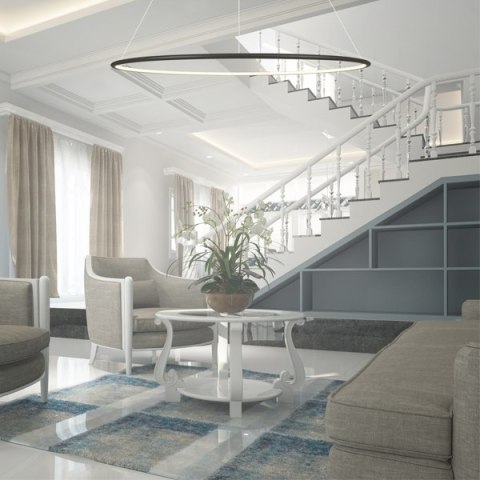 Lampa wisząca Ledowe Okręgi No.1 100cm in 3k czarna Lampa wisząca Ledowe Okręgi No.1 100cm in 3k czarna