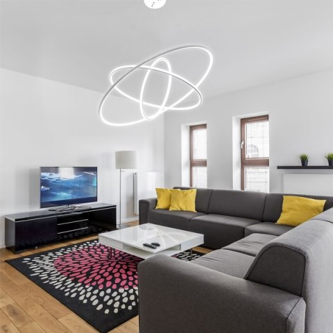 Lampa wisząca Ledowe Okręgi No.3 80cm 3k biała Lampa wisząca Ledowe Okręgi No.3 80cm 3k biała