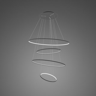Lampa wisząca Ledowe Okręgi No.4 100cm czarna 3k ściemnialna