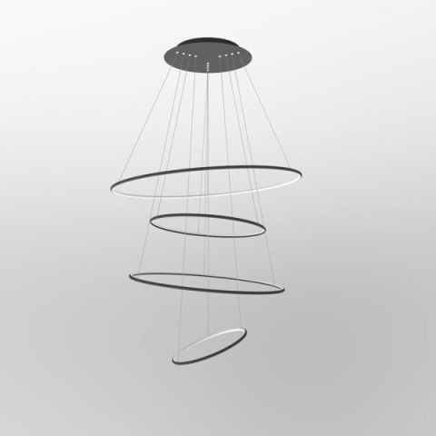 Lampa wisząca Ledowe Okręgi No.4 100cm czarna 3k ściemnialna Lampa wisząca Ledowe Okręgi No.4 100cm czarna 3k ściemnialna