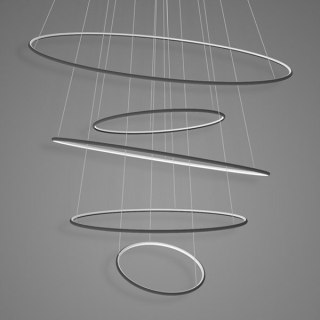 Lampa wisząca Ledowe Okręgi No.5 120cm 3k czarna ściemnialna