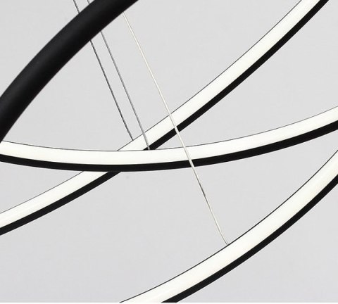 Lampa wisząca Ledowe Okręgi No.5 120cm czarna 4k ściemnialna Lampa wisząca Ledowe Okręgi No.5 120cm czarna 4k ściemnialna