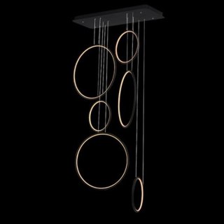 Lampa wisząca Ledowe Okręgi No. 8 czarny 90 cm in 3k ściemnialna