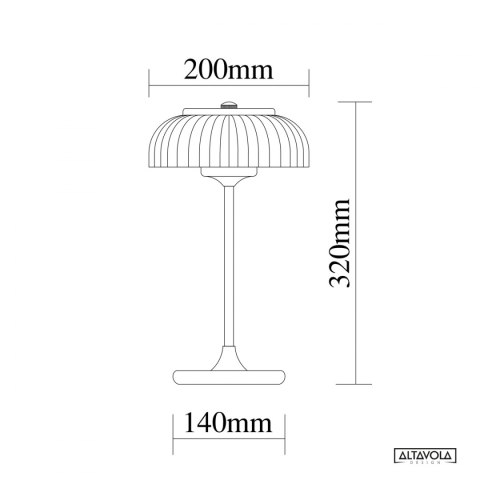 Lampa ledowa stołowa Vitrum Altavola Design