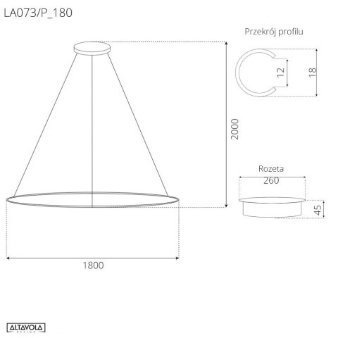 Lampa wisząca Ledowe Okręgi No.1 180 cm in 3k czarna ściemnialna Lampa wisząca Ledowe Okręgi No.1 180 cm in 3k czarna ściemnialna