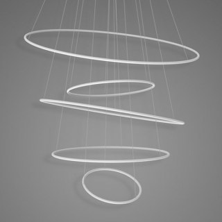 Lampa wisząca Ledowe okręgi No.5 120 cm 3k biała ściemnialna