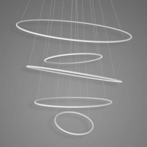 Lampa wisząca Ledowe okręgi No.5 120 cm 3k biała ściemnialna Lampa wisząca Ledowe okręgi No.5 120 cm 3k biała ściemnialna