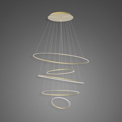 Lampa wisząca Ledowe okręgi No.5 120 cm 3k złota ściemnialna Lampa wisząca Ledowe okręgi No.5 120 cm 3k złota ściemnialna