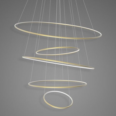 Lampa wisząca Ledowe okręgi No.5 120 cm 4k złoty ściemnialna Lampa wisząca Ledowe okręgi No.5 120 cm 4k złoty ściemnialna