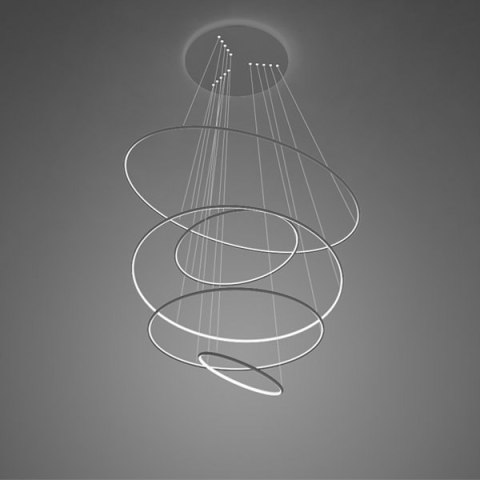 Lampa wisząca Ledowe okręgi No.5 150 cm 3k czarna ściemnialna Lampa wisząca Ledowe okręgi No.5 150 cm 3k czarna ściemnialna