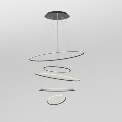 Lampa wisząca Ledowe okręgi No.5 150 cm 3k czarna ściemnialna Lampa wisząca Ledowe okręgi No.5 150 cm 3k czarna ściemnialna