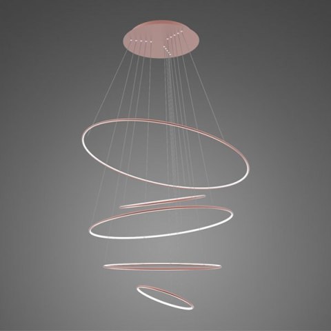 Lampa wisząca Ledowe okręgi No.5 150 cm 3k różowe złoto ściemnialna Lampa wisząca Ledowe okręgi No.5 150 cm 3k różowe złoto ściemnialna