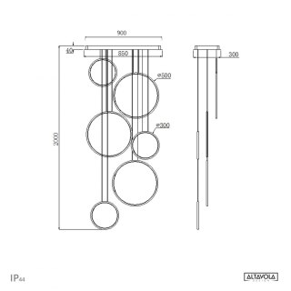 Lampa wisząca Ledowe Okręgi No. 8 90 cm in 3k biała