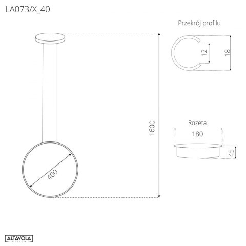 Lampa wisząca Ledowe okręgi No.1 X 40 cm in 4k srebrny Lampa wisząca Ledowe okręgi No.1 X 40 cm in 4k srebrny