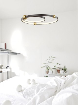 Ledowa lampa wisząca Aurora No.2 50 cm 3k czarna