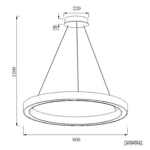 Ledowa lampa wisząca Billions No.4 80 cm 3k złota
