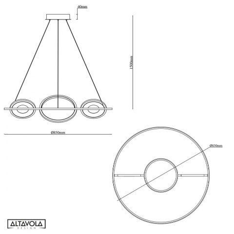 Ledowa lampa wisząca Seppia No.3 Altavola Design