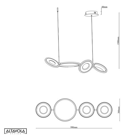 Ledowa lampa wisząca Seppia No.4 Altavola Design