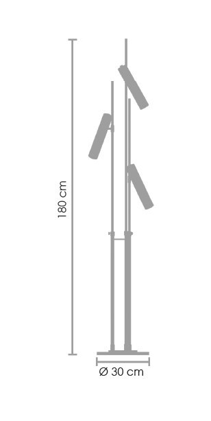 Lampa stojąca GOLDEN PIPE-3 czarno złota 180 cm Step into Design