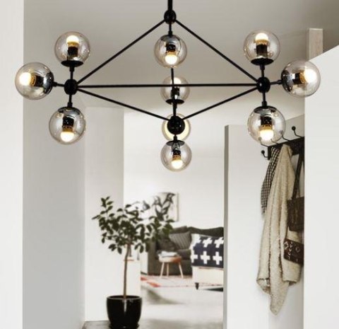 Lampa wisząca ASTRIFERO-10 transparentno czarna 90 cm Step into Design