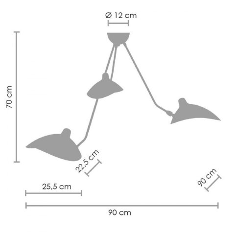 Lampa wisząca CRANE-3P czarna Step into Design