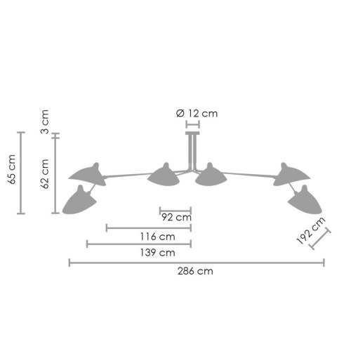 Lampa wisząca CRANE-6P czarna 280 cm Step into Design Lampa wisząca CRANE-6P czarna 280 cm Step into Design