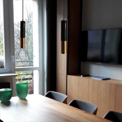 Lampa wisząca GOLDEN PIPE-1 czarno złota 5 cm Step into Design