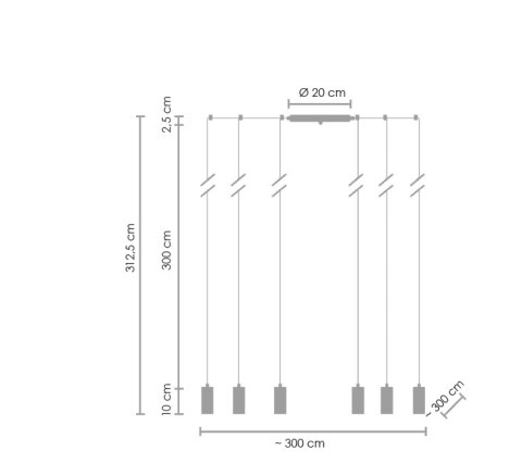 Lampa wisząca LINEA-9 czarna Step into Design