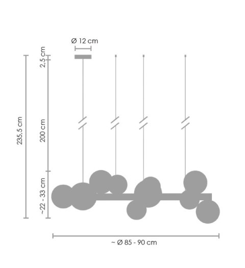 Lampa wisząca ORION czarna 85 cm Step into Design