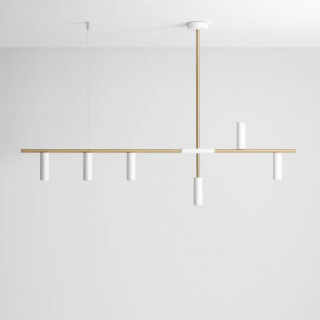 Designerska lampa TREVO 6 WHITE BRASS