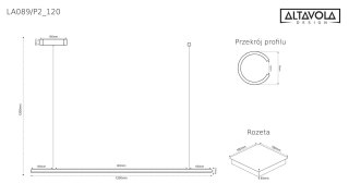 Lampa wisząca LINEA No.1B 120cm 3k biała