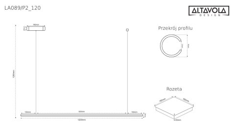 Lampa wisząca LINEA No.1B 120cm 4k biała Lampa wisząca LINEA No.1B 120cm 4k biała