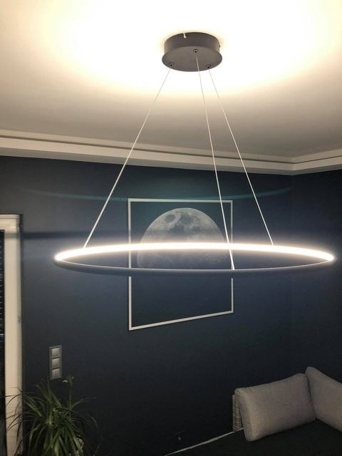 Lampa wisząca Ledowe Okręgi No.1 60cm 3k 32W czarna Lampa wisząca Ledowe Okręgi No.1 60cm 3k 32W czarna