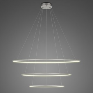 Lampa wisząca Ledowe Okręgi No.3 80cm 3k srebrna ściemnialna