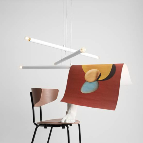 Minimalistyczna lampa sufitowa TUBO 6 WHITE Minimalistyczna lampa sufitowa TUBO 6 WHITE