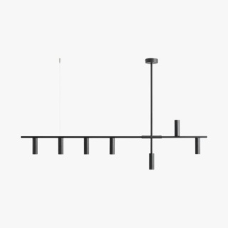 Minimalistyczna, szeroka lampa sufitowa TREVO 7 ALL BLACK