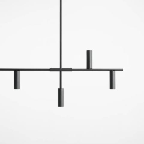 Minimalistyczna, szeroka lampa sufitowa TREVO 7 ALL BLACK Minimalistyczna, szeroka lampa sufitowa TREVO 7 ALL BLACK