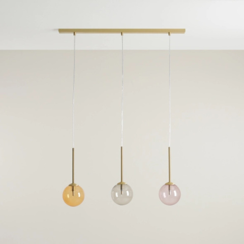 Lampa wisząca z barwnymi kloszami BOSSO 3 MULTICOLOUR