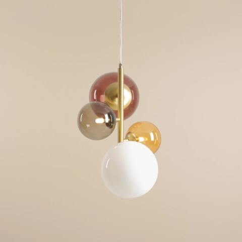Lampa wisząca z kolorowymi kloszami BLOOM 4 MULTICOLOUR Lampa wisząca z kolorowymi kloszami BLOOM 4 MULTICOLOUR
