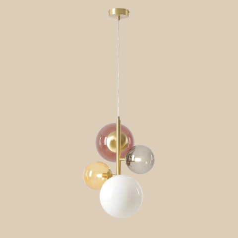 Lampa wisząca z kolorowymi kloszami BLOOM 4 MULTICOLOUR Lampa wisząca z kolorowymi kloszami BLOOM 4 MULTICOLOUR