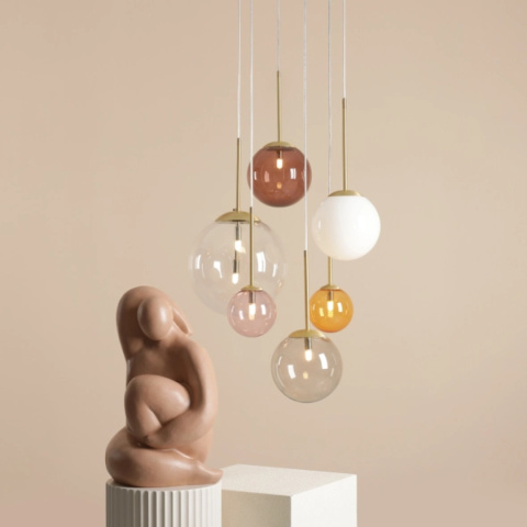 lampa wisząca z kolorowymi kloszami BOSSO 6 MULTICOLOUR lampa wisząca z kolorowymi kloszami BOSSO 6 MULTICOLOUR