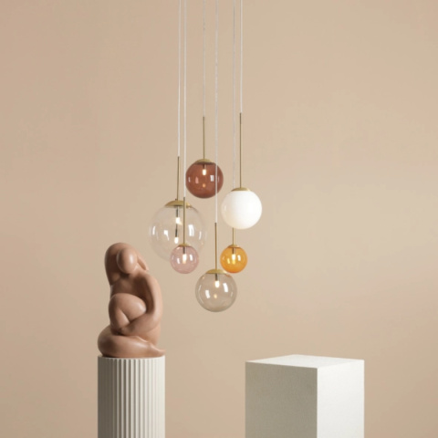 lampa wisząca z kolorowymi kloszami BOSSO 6 MULTICOLOUR lampa wisząca z kolorowymi kloszami BOSSO 6 MULTICOLOUR