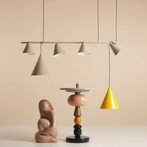 Nowoczesna, geometryczna lampa wisząca FORM 4 BEIGE Nowoczesna, geometryczna lampa wisząca FORM 4 BEIGE