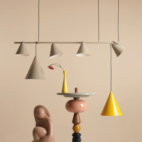 Nowoczesna, geometryczna lampa wisząca FORM 4 BEIGE Nowoczesna, geometryczna lampa wisząca FORM 4 BEIGE
