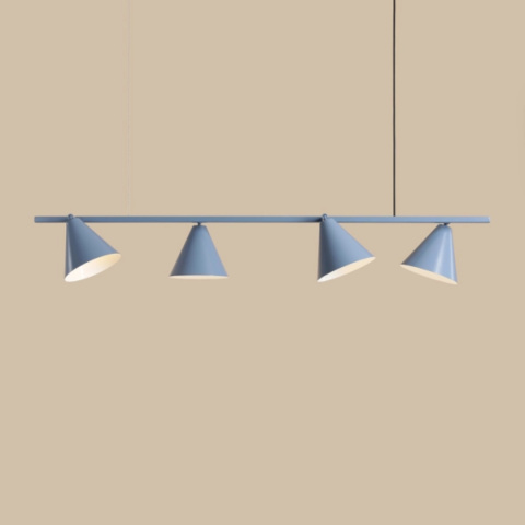 Nowoczesna, geometryczna lampa wisząca FORM 4 DUSTY BLUE Nowoczesna, geometryczna lampa wisząca FORM 4 DUSTY BLUE